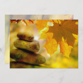 禅定石とメープル葉材 招待状 (正面/裏面)