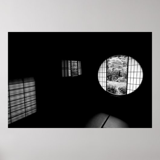 禅寺茶室インテリア ポスター (正面)