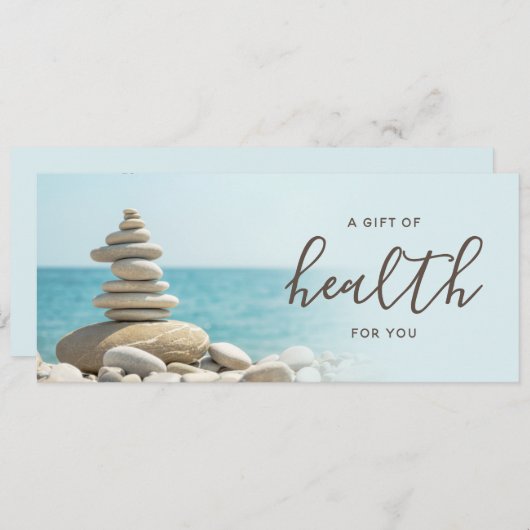 禅小石と海カイロプラクティックギフト証明書 (正面/裏面)