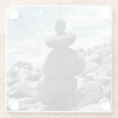 禅岩杭石積みビーチコースター ガラスコースター (裏面)