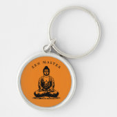 禅師 – 仏陀の瞑想オレンジ キーホルダー (正面)