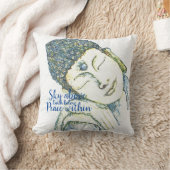 禅引用文ブッダ水彩アート装飾用クッション クッション (ブランケット)