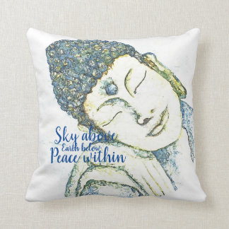禅引用文ブッダ水彩アート装飾用クッション クッション