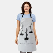 禅引用文：知恵と瞑想 エプロン (着用した状態)