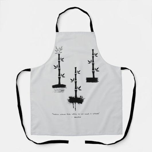 禅引用文：知恵と瞑想 エプロン (正面)