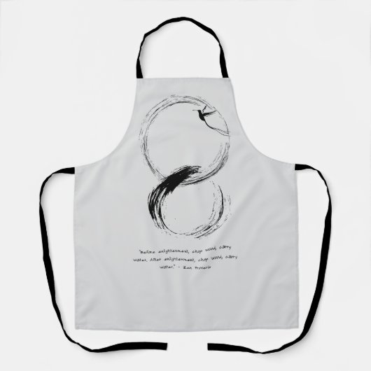 禅引用文：知恵と瞑想 エプロン (正面)