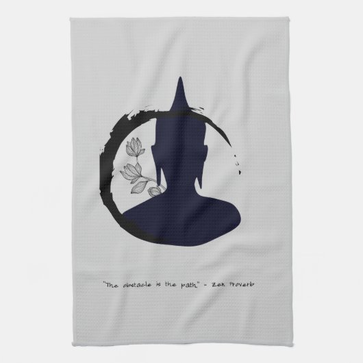 禅引用文：知恵と瞑想 キッチンタオル (縦)