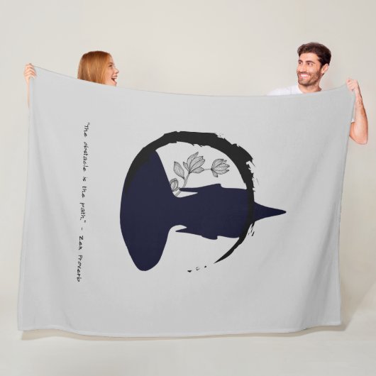 禅引用文：知恵と瞑想 フリースブランケット (インサイチュ)