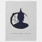 禅引用文：知恵と瞑想 フリースブランケット (正面)