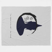 禅引用文：知恵と瞑想 フリースブランケット (正面(横))