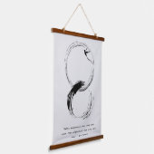 禅引用文：知恵と瞑想 吊り下げ型タペストリー (傾斜あり)