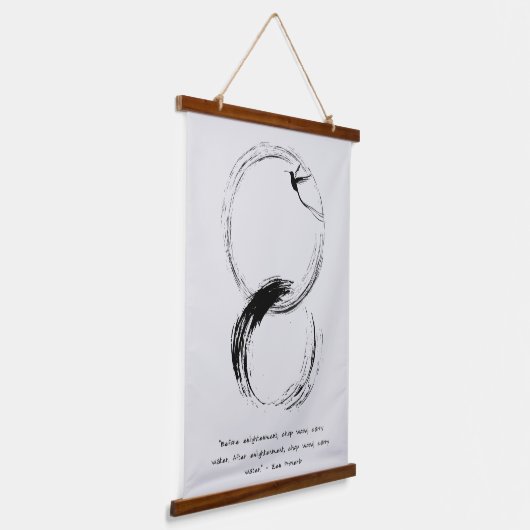 禅引用文：知恵と瞑想 吊り下げ型タペストリー (傾斜あり)