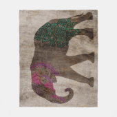 禅族アジアゾウ フリースブランケット (正面)