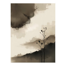 禅日本のミニマルのポスターCalmモダン