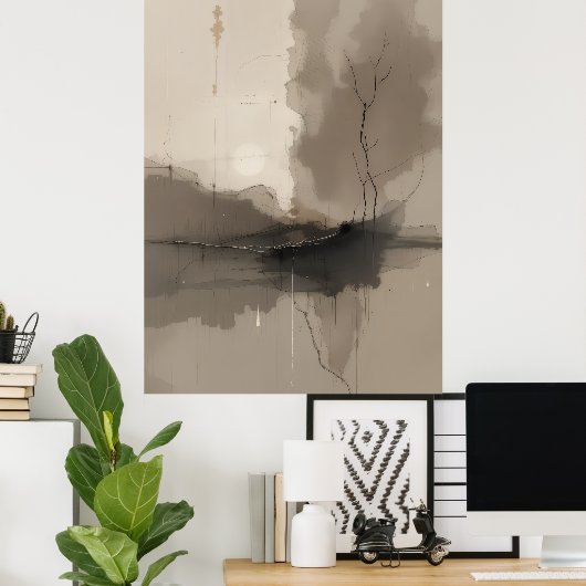 禅日本のミニマルのポスターCalmモダン ポスター (ホームオフィス)