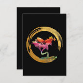 禅日本の盆栽サークルエンソアジアン サンキューカード (正面/裏面)