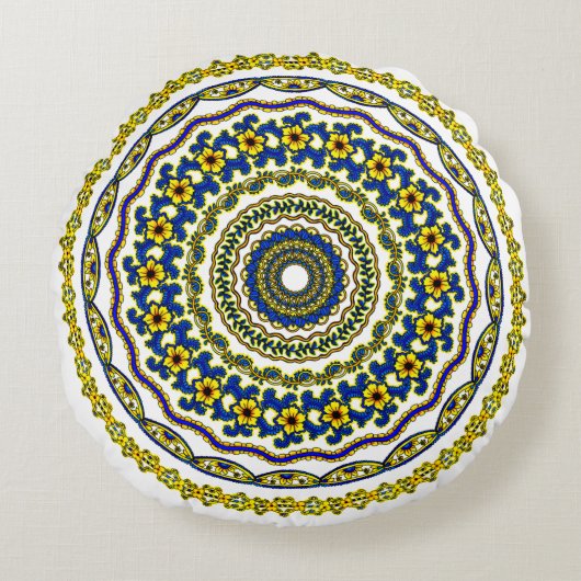 禅枕，瞑想のためのクッション ラウンドクッション (正面)