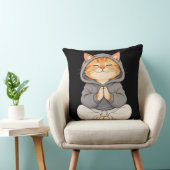 禅猫のパーカー姿 - かわいい瞑想カートゥーン猫 クッション (椅子)