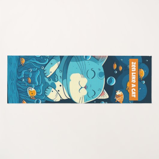 禅猫ヨガマット – 猫好きにぴったりの贈り物 ヨガマット (正面(横))