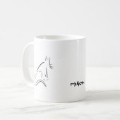 禅白い猫のマグ コーヒーマグカップ (正面左)