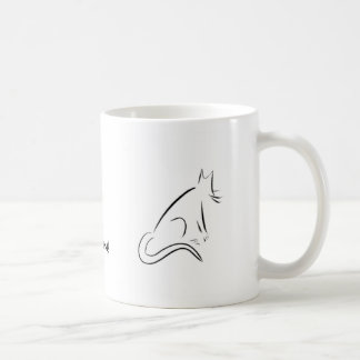 禅白い猫のマグ コーヒーマグカップ