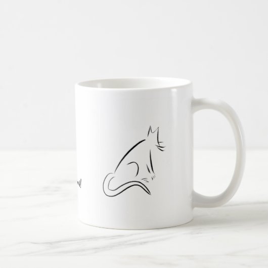 禅白い猫のマグ コーヒーマグカップ (右)