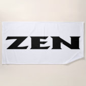 禅白黒ビーチタオル ビーチタオル (正面)