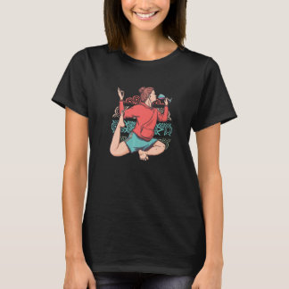 禅瞑想ヨガエカパダラージャカポタサナワインO Tシャツ
