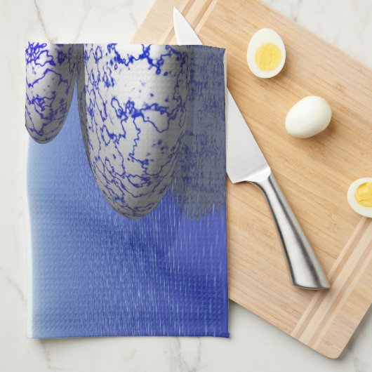 禅石ブルーパープル海ラブピースインスピレーション キッチンタオル (四つ折り)