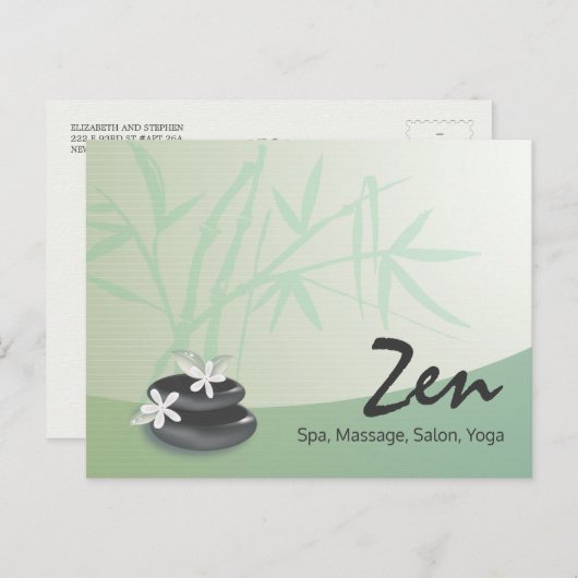 禅石竹ヨガスパマッサージセラピーサロン ポストカード (正面/裏面)