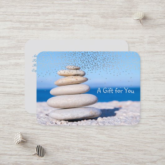 禅石,海,紙吹雪,スパ,マッサージ 割引カード (正面/裏面インサイチュ)