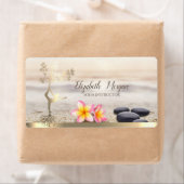 禅石、花、金ゴールドツリー女性シルエット ラベル (インサイチュ)