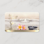 禅石、花、金ゴールドツリー女性シルエット 名刺 (正面)