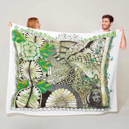 禅竹とパンダの毛布 フリースブランケット (インサイチュ)