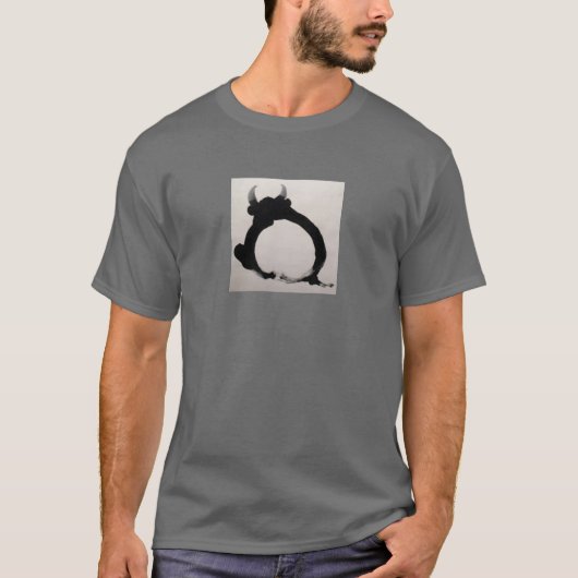 禅絵画の牛 Tシャツ (正面)