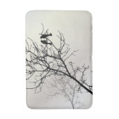 禅自然風景白黒ツリーのシルエット バスマット (正面縦)