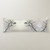 禅自然風景白黒ツリーのシルエット ボディピロー (正面)