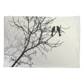 禅自然風景白黒ツリーのシルエット 枕カバー (裏面-左)