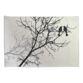 禅自然風景白黒ツリーのシルエット 枕カバー (裏面-右)