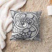 禅落書きのスタイルの抽象的なパターン クッション (ブランケット)