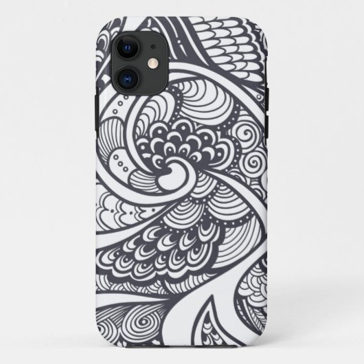 禅落書きのスタイルの抽象的なパターン Case-Mate iPhoneケース (裏面)