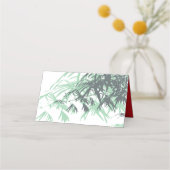 禅葉竹の二重中国の幸結婚せ プレイスカード (裏面)