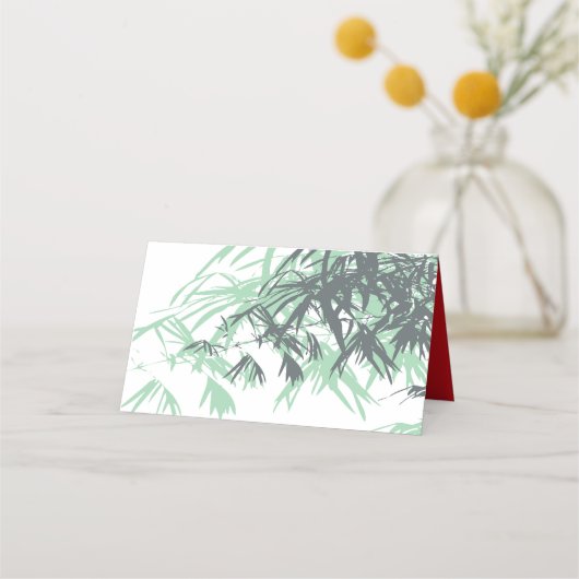 禅葉竹の二重中国の幸結婚せ プレイスカード (裏面)