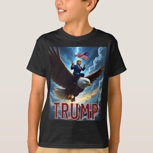 禅蔵の原子力政治デザイン トランプ大統領 R Tシャツ (正面)