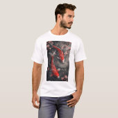 禅赤コイ魚とさくらんぼ花池Tシャツ Tシャツ (正面フル)