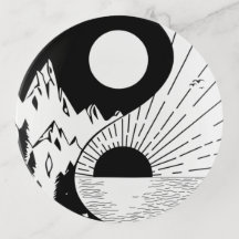 禅陰陽白黒トレイ