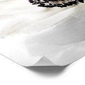 禅高鍵ホワイトアネモネ水背景 ポスター (角)