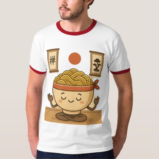 禅麺の瞑想 Tシャツ (正面)