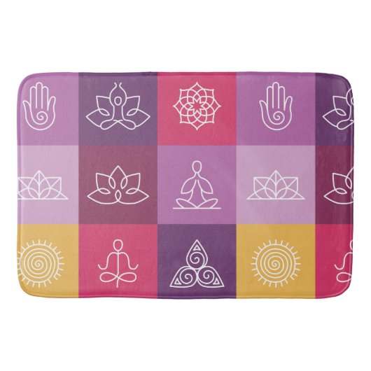 禅、チャクラ、ヨガ、平和、はすtranquilty、オームmeditat バスマット (正面)