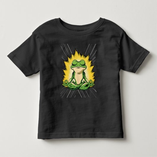 禅 フクロガエル 瞑想 スーパーサイヤ人 グローアート トドラーTシャツ (正面)